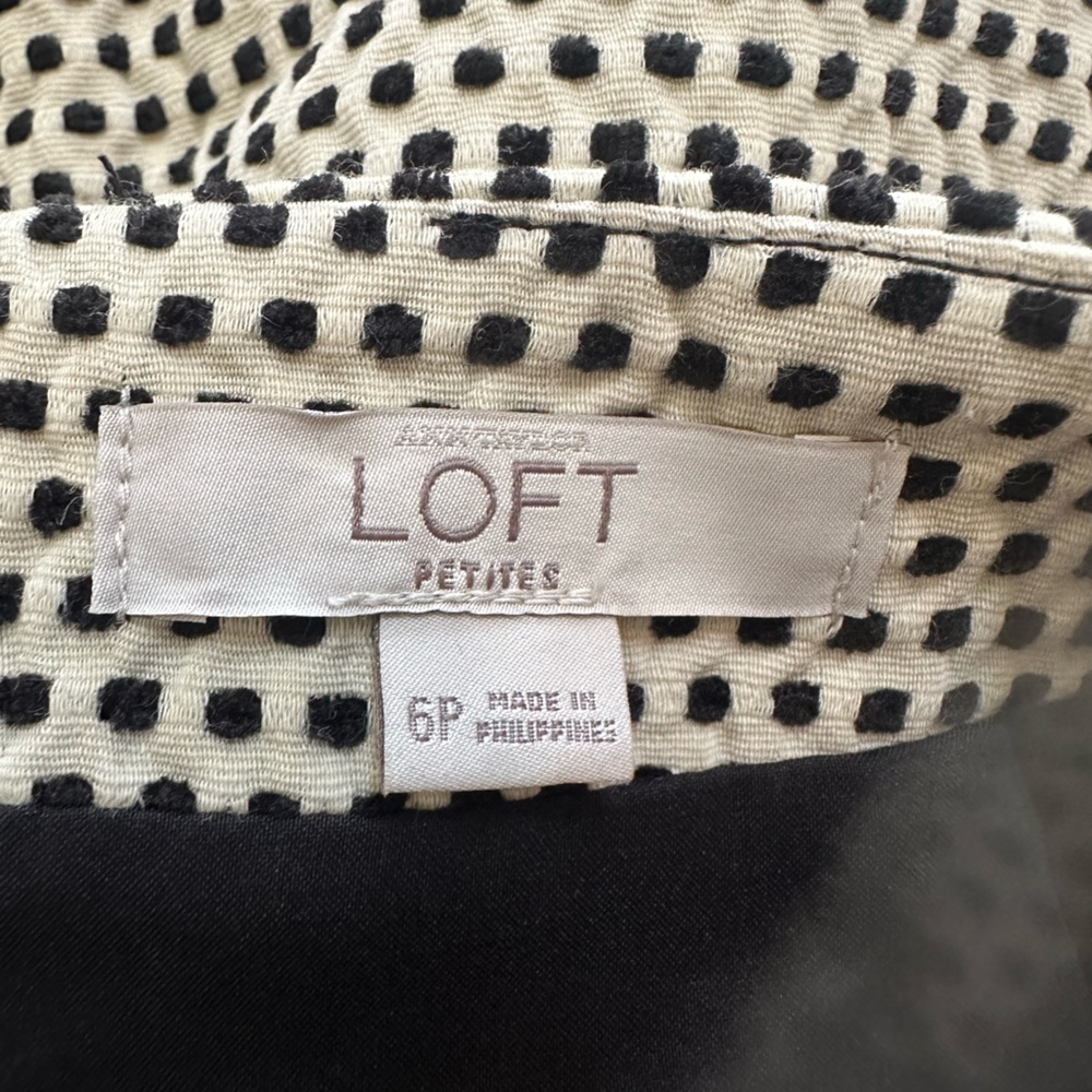 Ann Taylor LOFT Black and Cream Polka Dot Skirt in Women’s 6 Petite - Picture 7 of 8